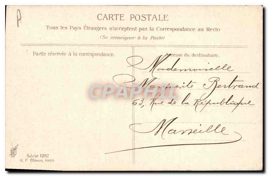 Jeune femme en robe légère — A. Asti — K. F. Éditeurs, Série 1292 — Reverso