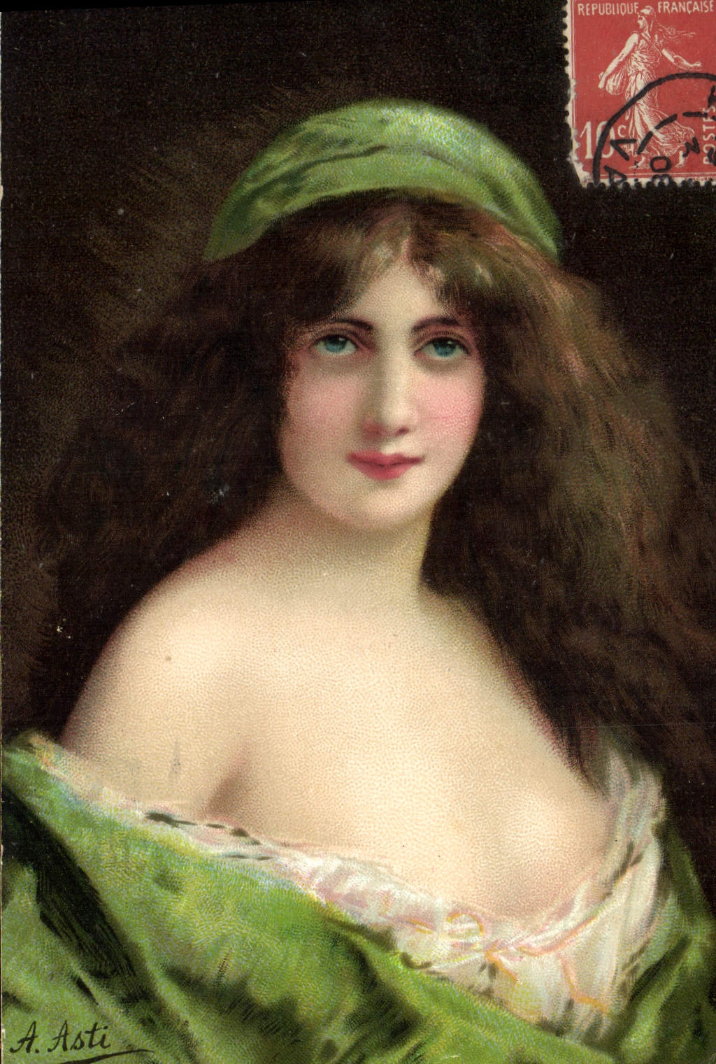 CPA Fantaisie Illustrateur Asti Femme 