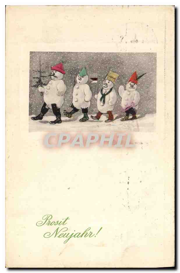 CPA Bonhomme de neige 