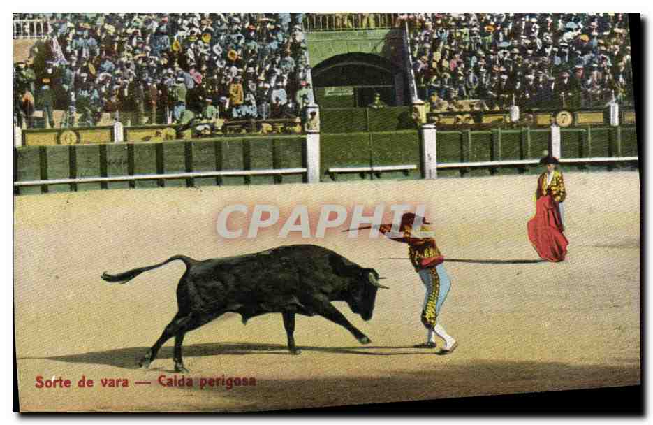 CPA Corrida Course de taureaux Sorte de vara Caida perigosa 