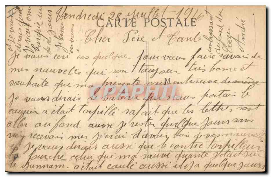CPA Bateau Paquebot Provence II Croiseur Auxiliaire de 1er rang  — Verso