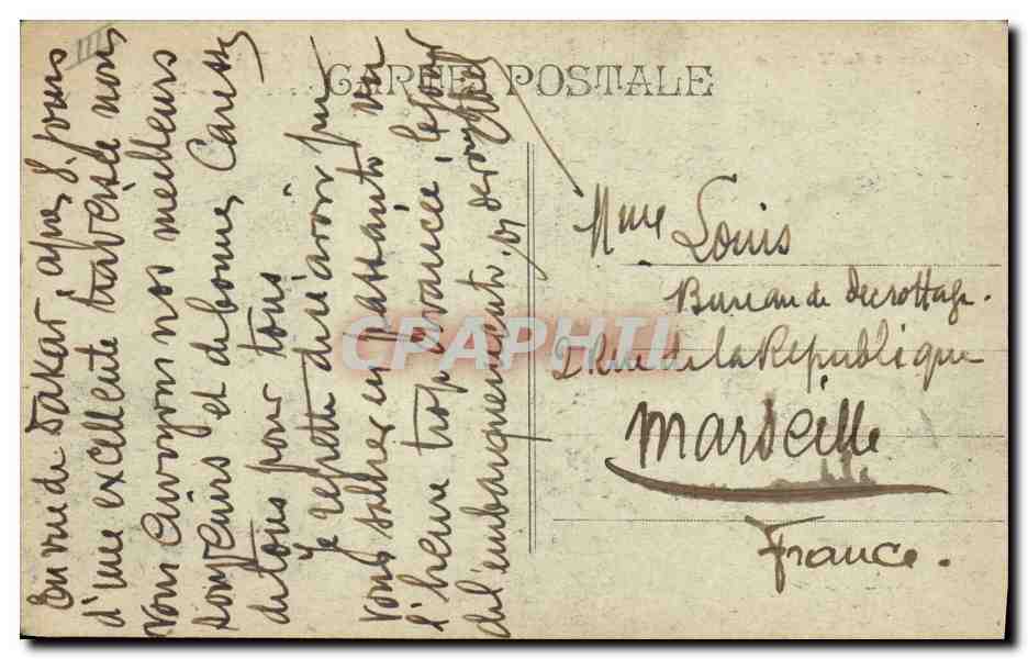 Paquebot PLATA — Cie des Transports Maritimes — Souvenir de Voyage — Reverso