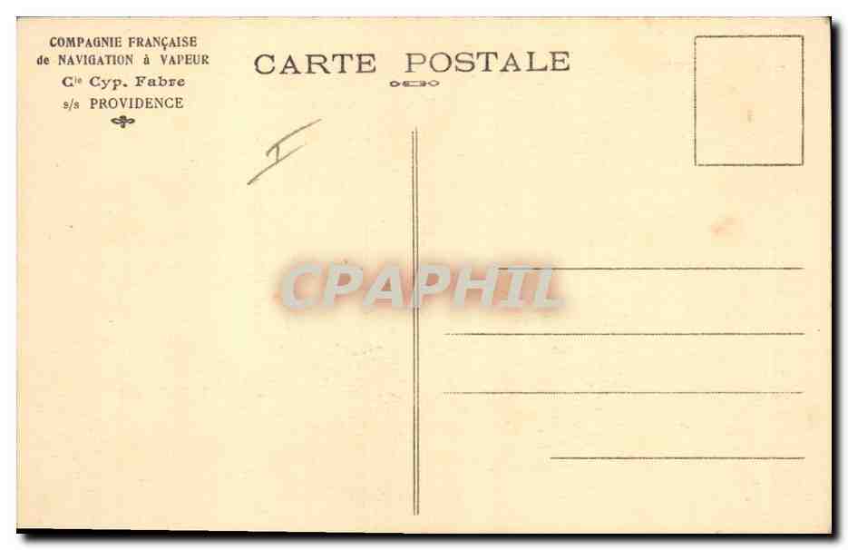 CPA Bateau Paquebot SS Providence Cie Cyp Fabre  — Verso