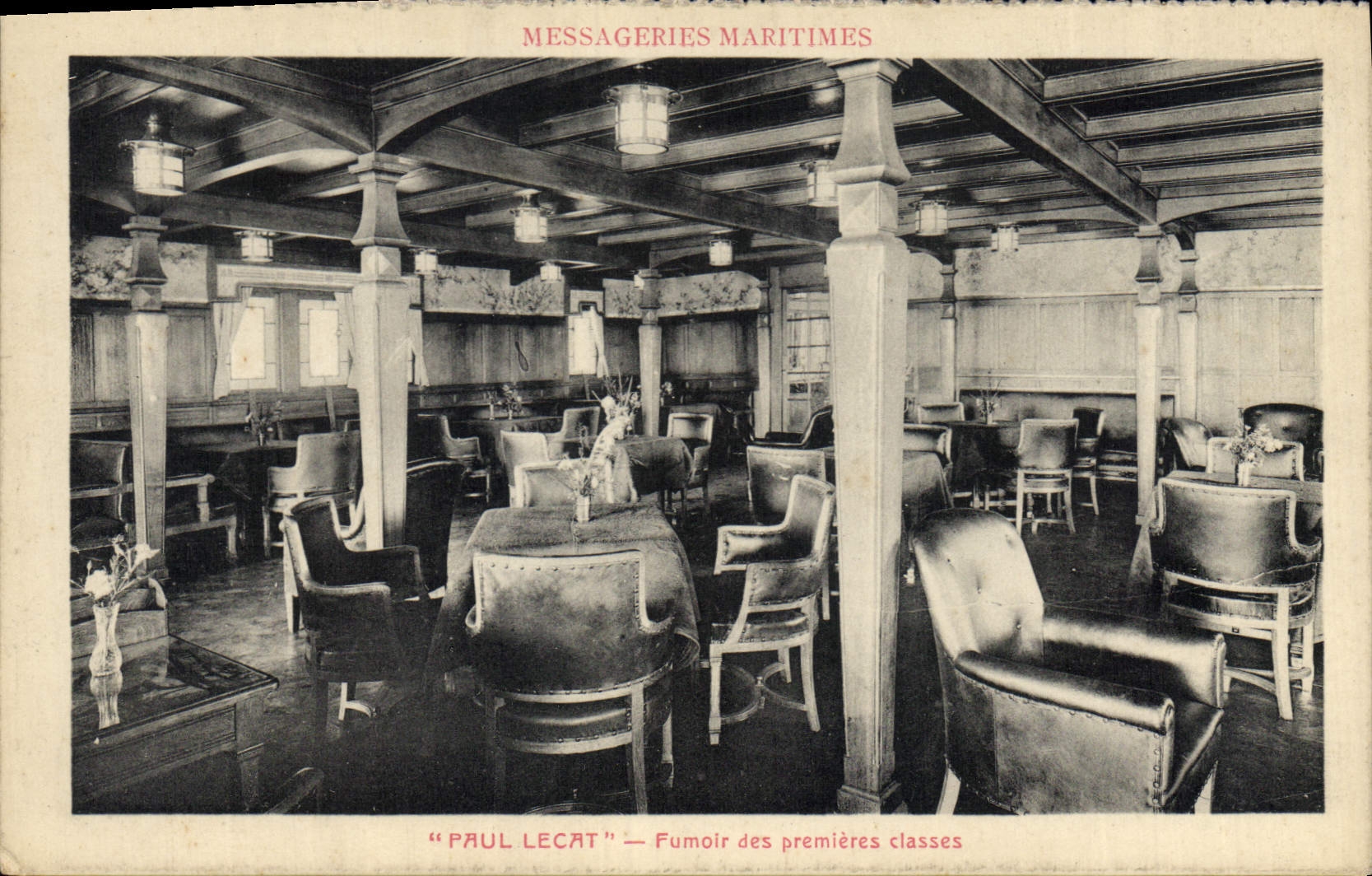 Fumoir des premières classes — "PAUL LECAT" — Messageries Maritimes
