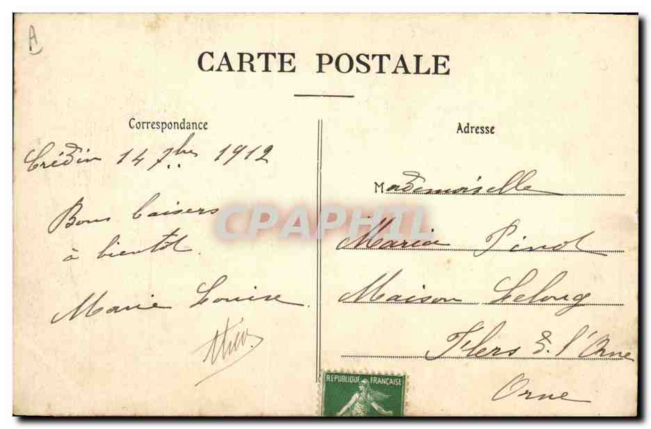 CPA Folklore Lits Clos La descente du Paradis  — Verso