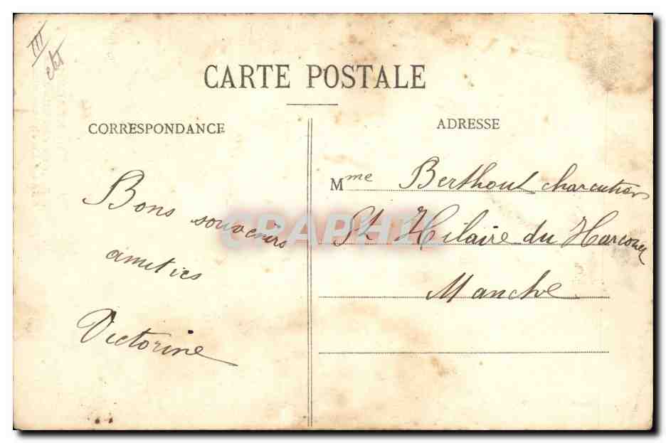CPA Folklore Lits Clos La chasse aux puces  — Verso