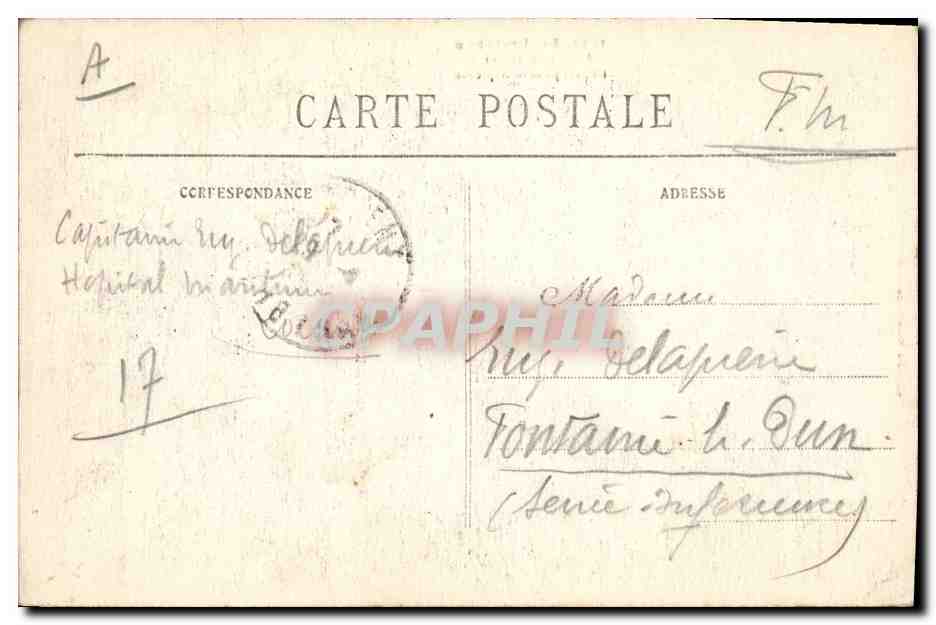 CPA Folklore Lits Clos Depart pour le bapteme  — Verso