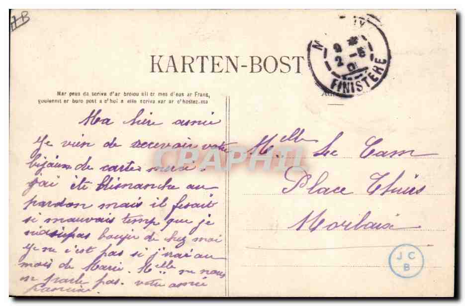 CPA Folklore Lits Clos Salut a la mariee Cornouailles Mariage  — Verso