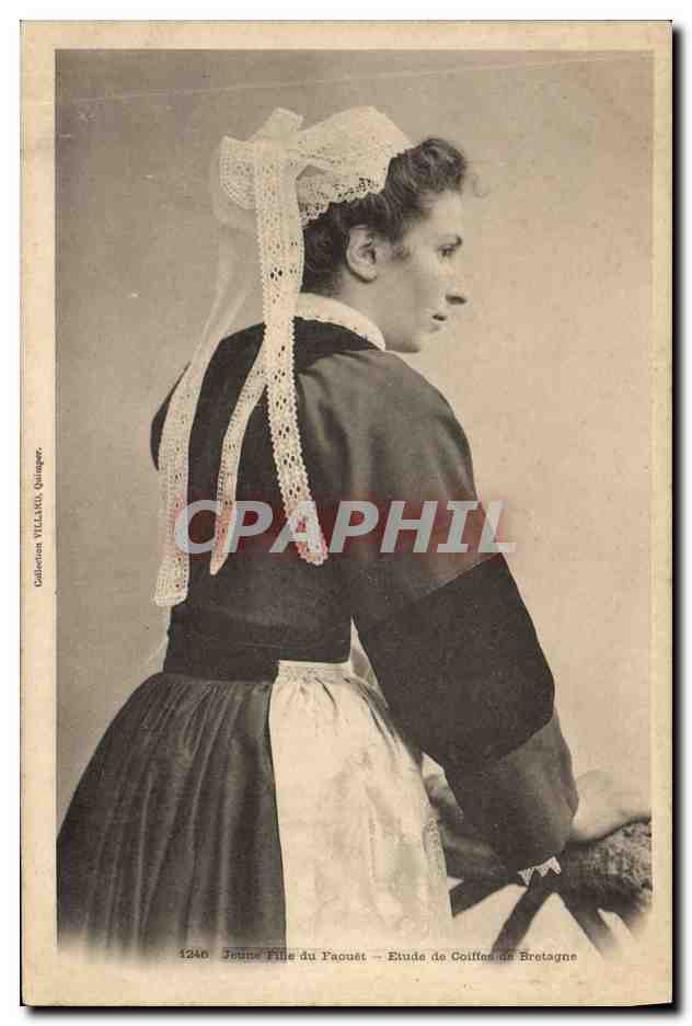 CPA Folklore Jeune fille de Faouet 