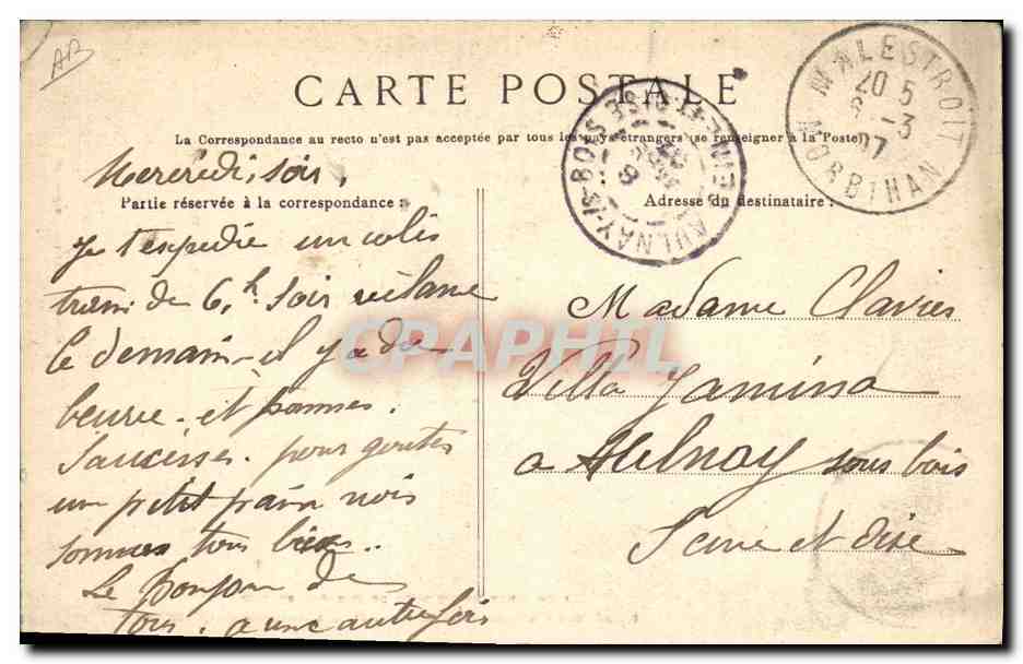 CPA Folklore Les noces d'or de Tad Coz et Man Coz Mariage Quimper  — Verso