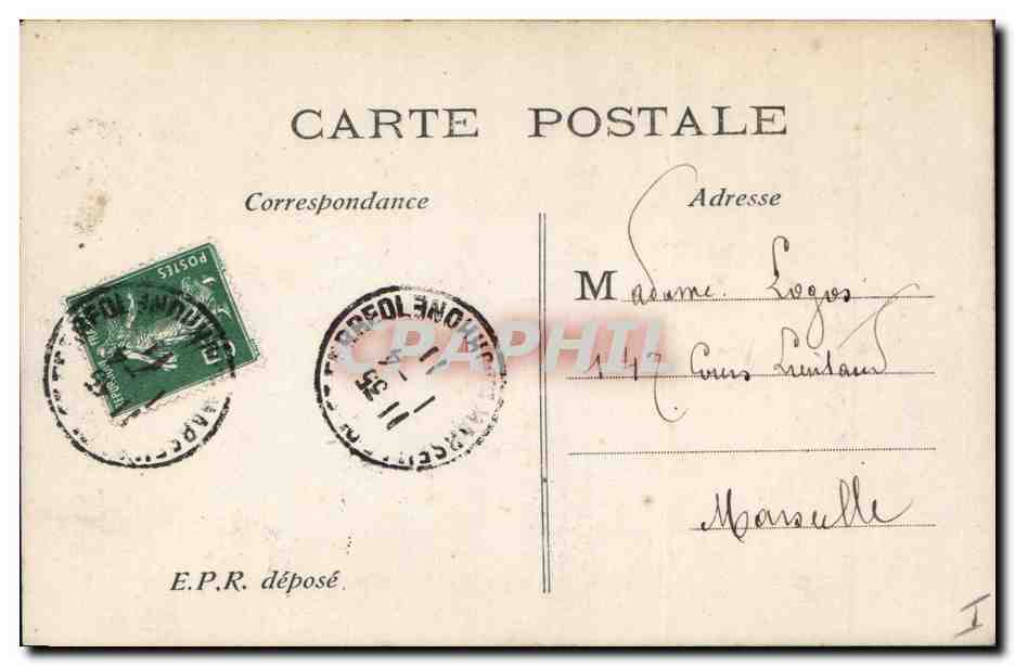 CPA Fantaisie Paques Poisson Femme  — Rückseite