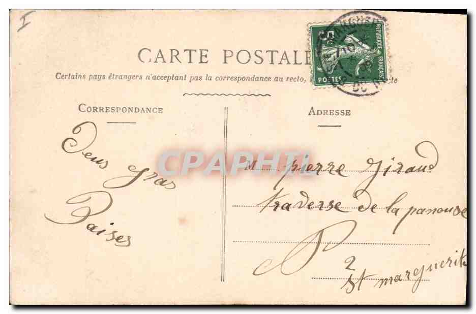 CPA Fantaisie Paques Poisson Enfant Peche Bateau  — Rückseite