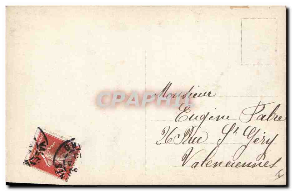 CPA Fantaisie Paques Poisson Femme  — Rückseite