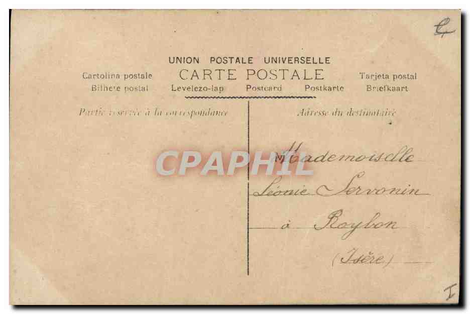 CPA Fantaisie Paques Poisson Femme  — Rückseite