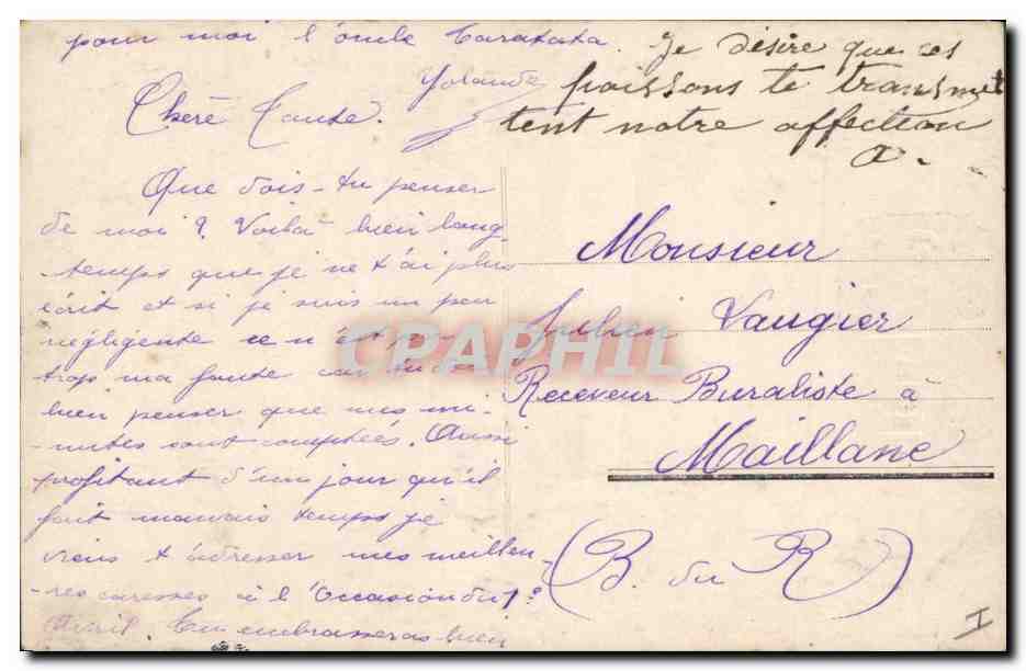 CPA Fantaisie Paques Poisson Femme  — Rückseite