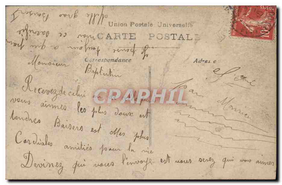 CPA Fantaisie Paques Poisson Enfant  — Rückseite
