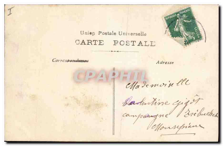 CPA Fantaisie Paques Poisson Femme  — Rückseite