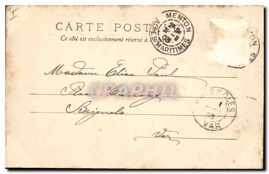 CPA Fantaisie Paques Poisson Enfant Histoire d'un petit garcon  — Rückseite