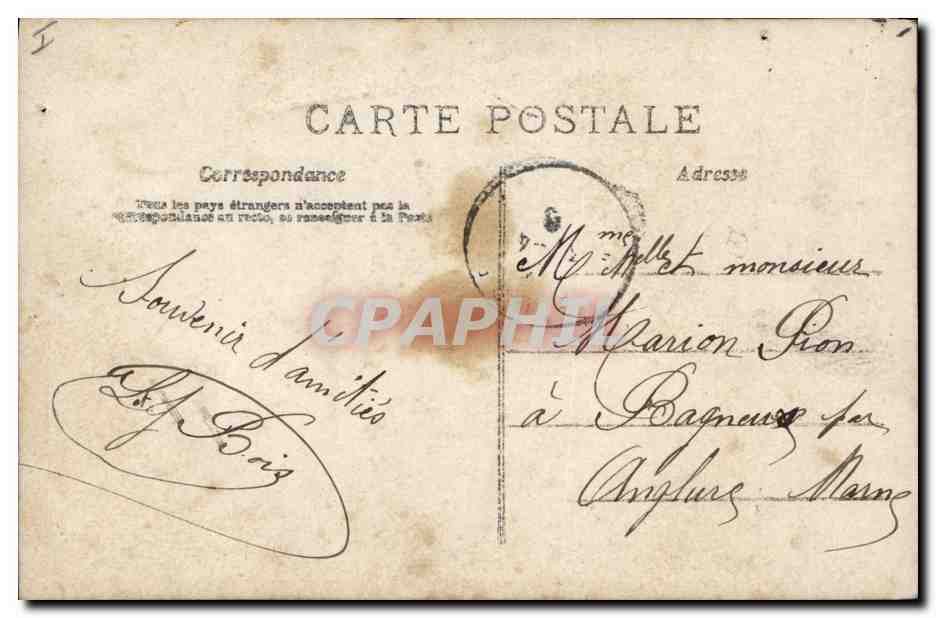 CPA Fantaisie Paques Poisson Femme  — Rückseite