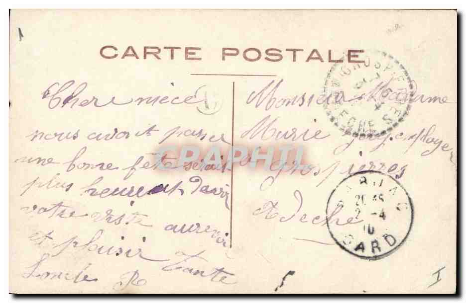 CPA Fantaisie Paques Poisson Femme  — Rückseite