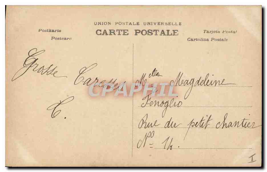 CPA Fantaisie Paques Poisson Enfant  — Rückseite