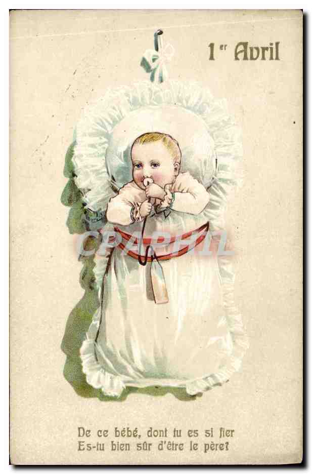 Bébé dans un berceau — jouet suspendu — série B, n° 5014, éditeur Renié