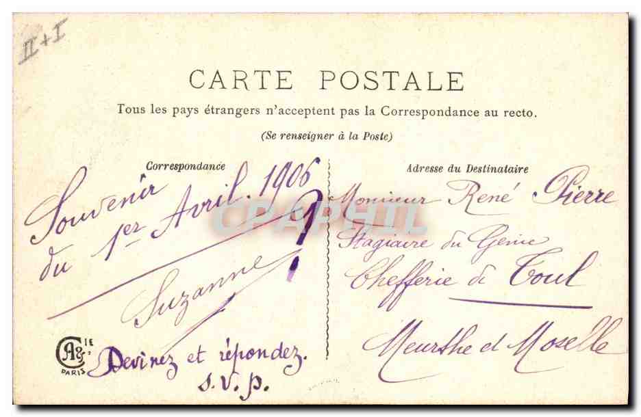 CPA Fantaisie Paques Poisson Enfant  — Rückseite