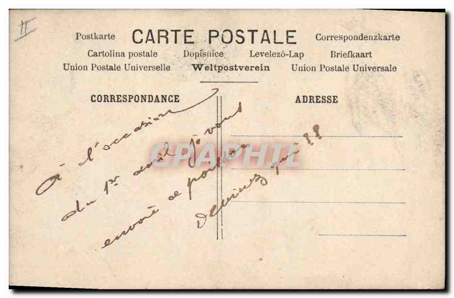 CPA Fantaisie Paques Poisson Femme Fer a cheval — Rückseite
