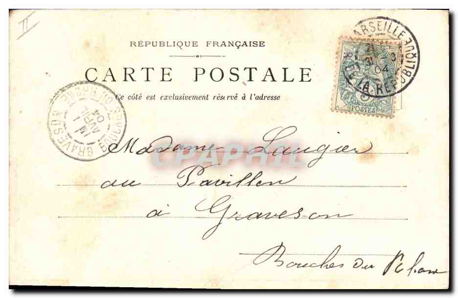 CPA Fantaisie Paques Poisson Enfants  — Rückseite