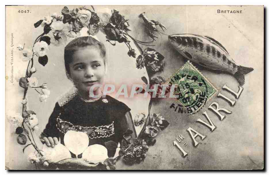 CPA Fantaisie Paques Poisson Femme 