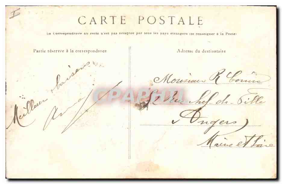 CPA Fantaisie Paques Poisson Femme  — Rückseite