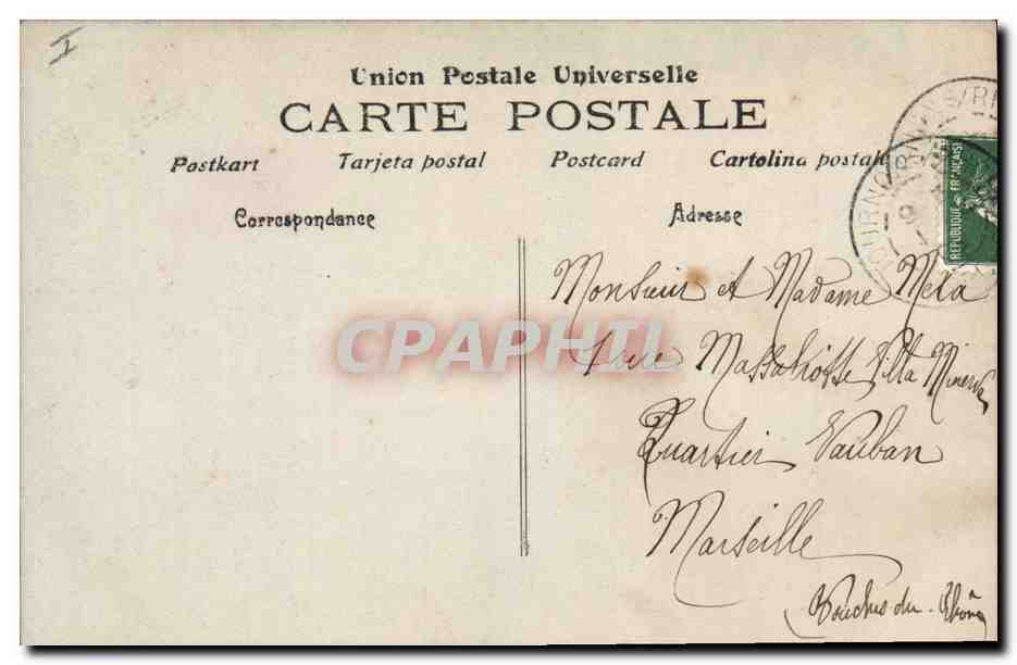 CPA Fantaisie Paques Poisson Femme  — Rückseite