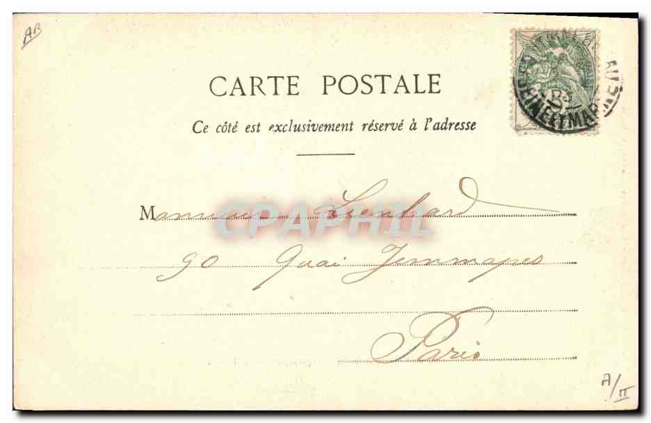 Chasse à Courre en Forêt de Fontainebleau — Piqueurs et Chiens limiers — Tribault, éditeurs, Fontainebleau, n°129 — Verso