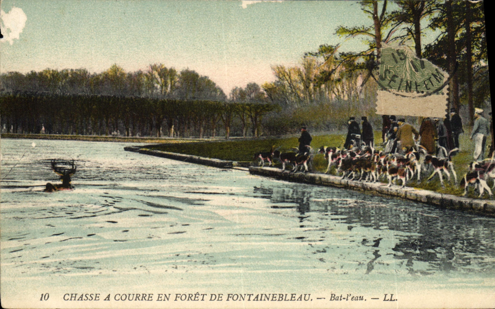 CPA Chasse a courre en Foret de Fontainebleau Bat l'eau