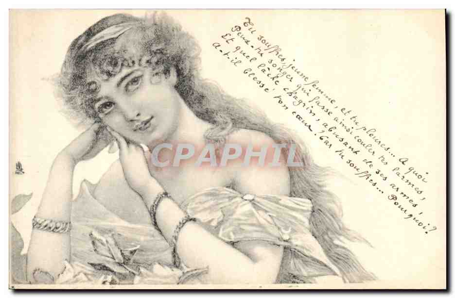 CPA Fantaisie Illustrateur Femme 