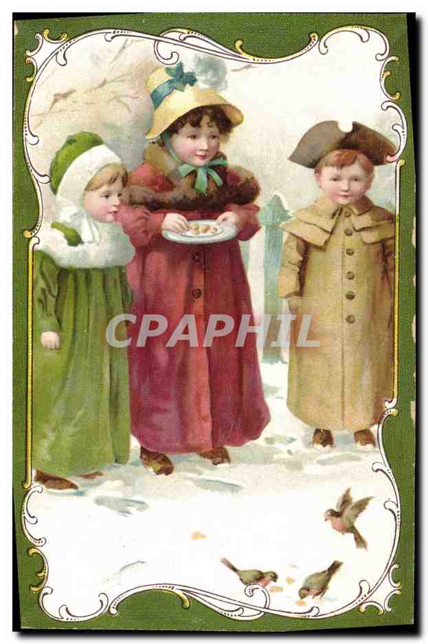 CPA Fantaisie Illustrateur Enfants Oiseaux 
