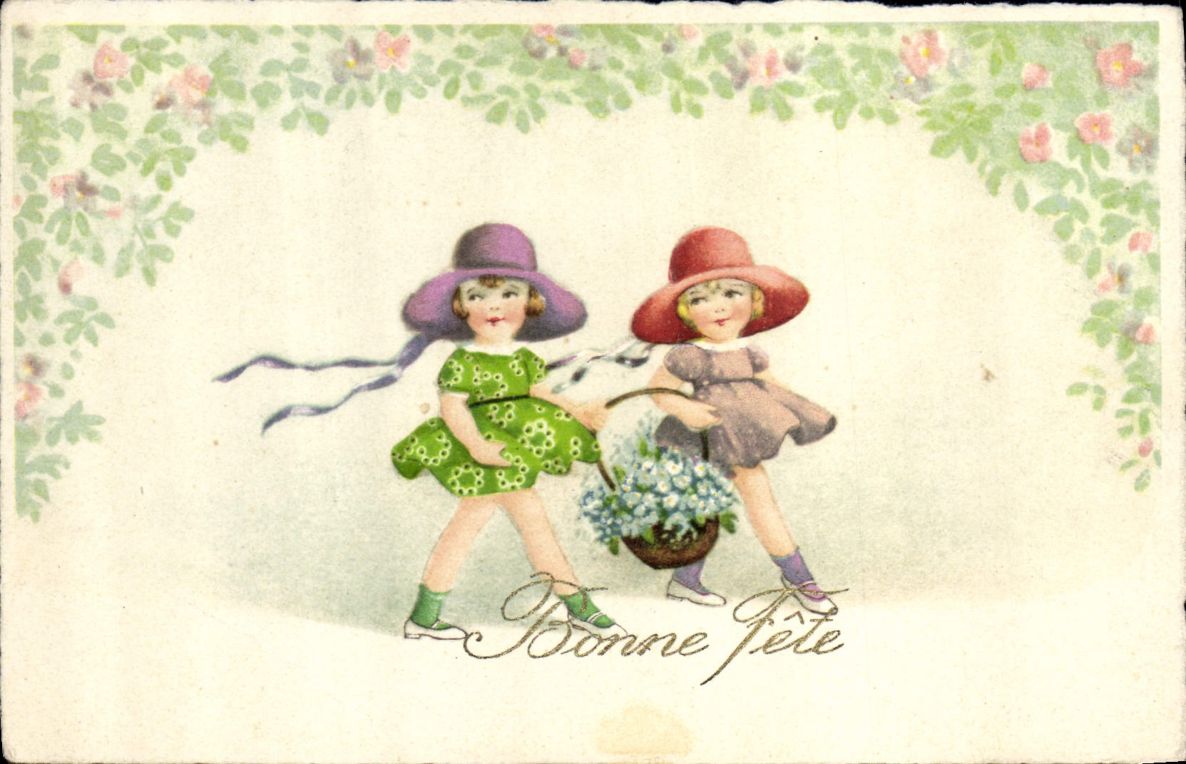 CPA Fantaisie Illustrateur Enfants Bonne fete 