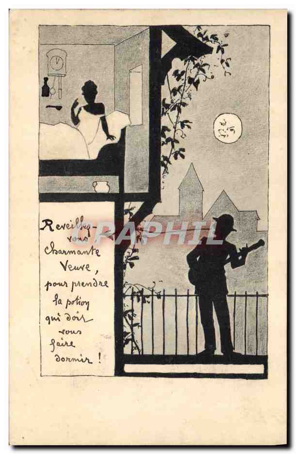 CPA Fantaisie Illustrateur Reveillez vous charmante veuve 