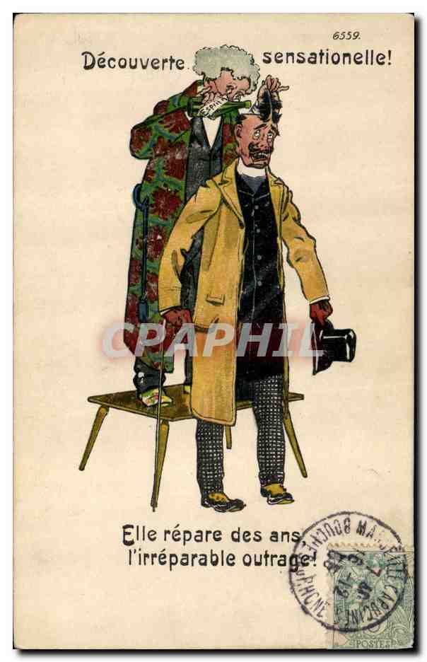 CPA Fantaisie Illustrateur Decouverte sensationnelle 