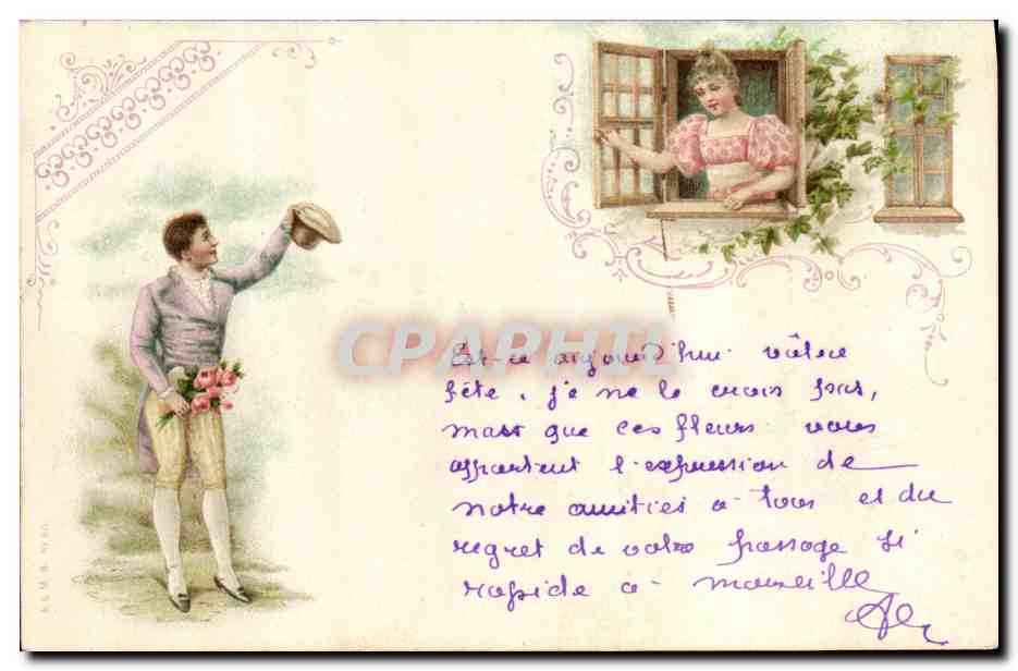 CPA Fantaisie Illustrateur Femme Pretendant 