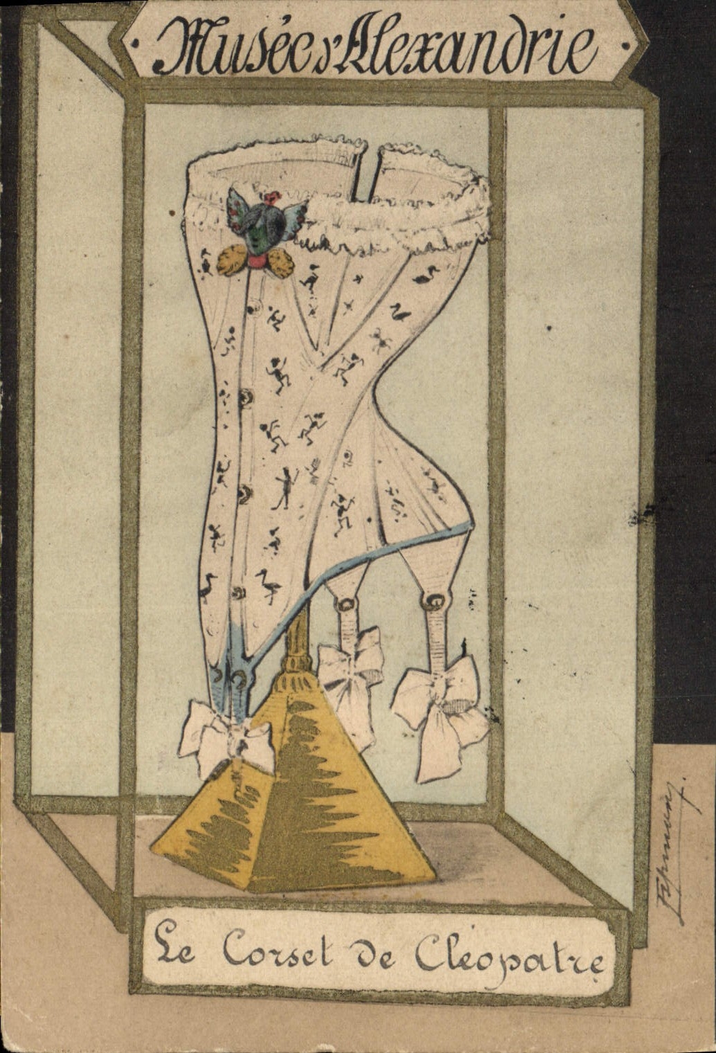 CPA Fantaisie Illustrateur Musees d'Alexandrie Le corset de Cleopatre Egypte Egypt 