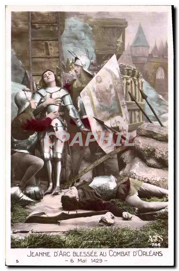 CPA Jeanne d'Arc blessee au combat d'Orleans 