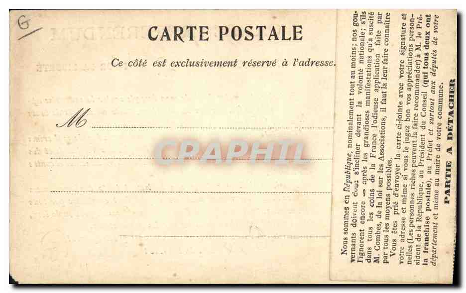 CPA Jeanne d'Arc Carte Referendum Pour la justice Pour la Liberte TOP  — Verso