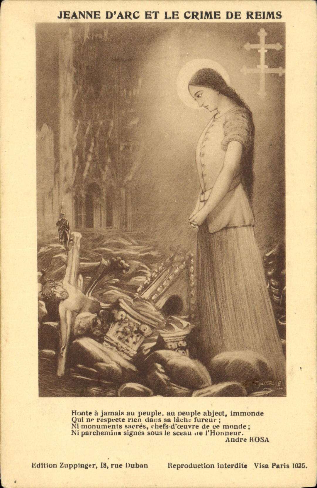 CPA Jeanne d'Arc et le crime de Reims 