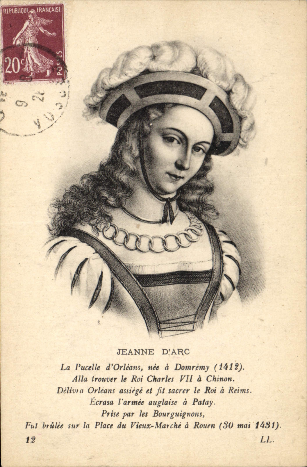 CPA Jeanne d'Arc La pucelle d'Orleans nee a Domremy 