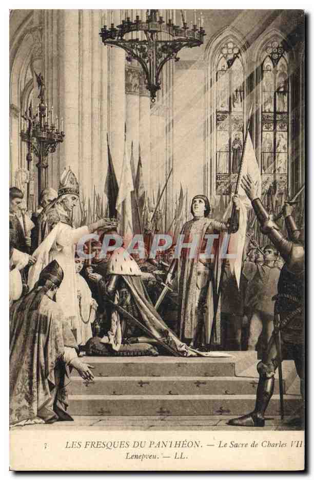 CPA Les fresques du Pantheon Le sacre de Charles VII Lenepveu Jeanne d'Arc 