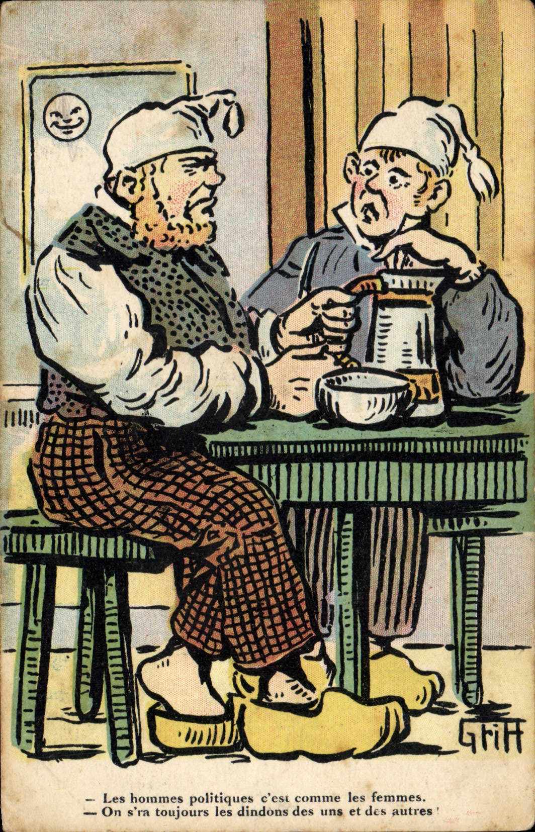 Deux hommes politiques — caricature satirique — Grifh, série CPAPHIL N° 70
