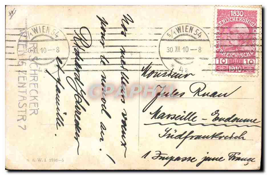 CPA Fantaisie Bonhomme de neige Enfant Luge  — Verso