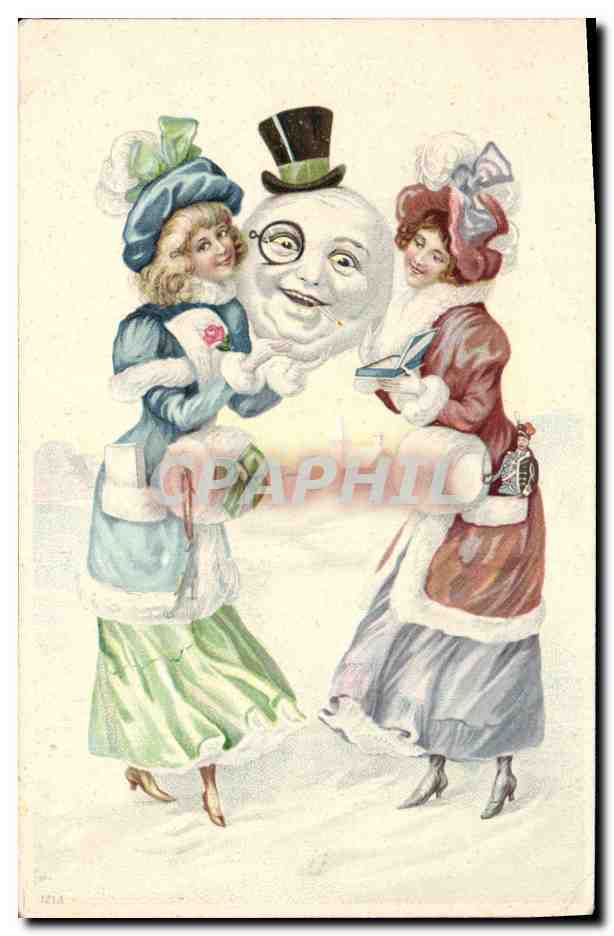 CPA Fantaisie Bonhomme de neige Femmes 