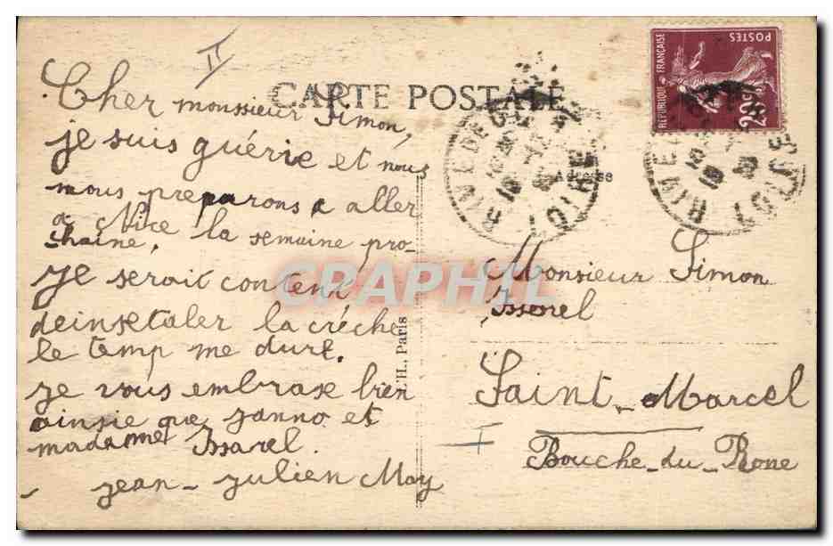 CPA Fantaisie Bonhomme de neige Enfants  — Rückseite